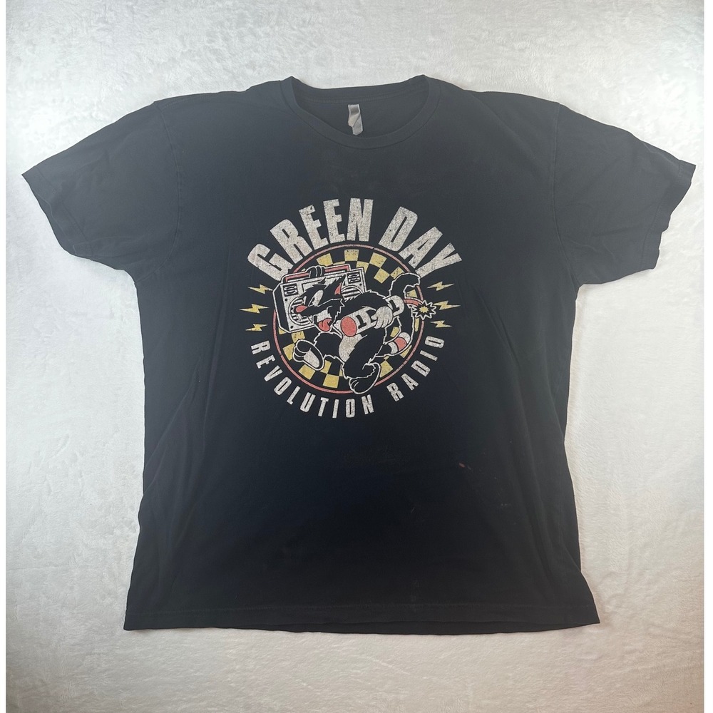 Green Day Revolution Radio Tour 2017 T-Shirt Black XL Cat Boombox Concert Tee